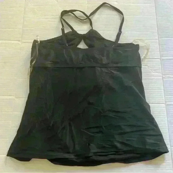 Time And Tru Black Bathing Suit Top Tank Size 12-14 - Picture 2 of 2